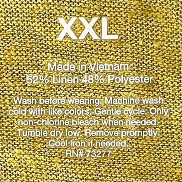 Sonoma Womens Tank Top Mustard Yellow White Print XXL Linen Blend NWT - Picture 9 of 12